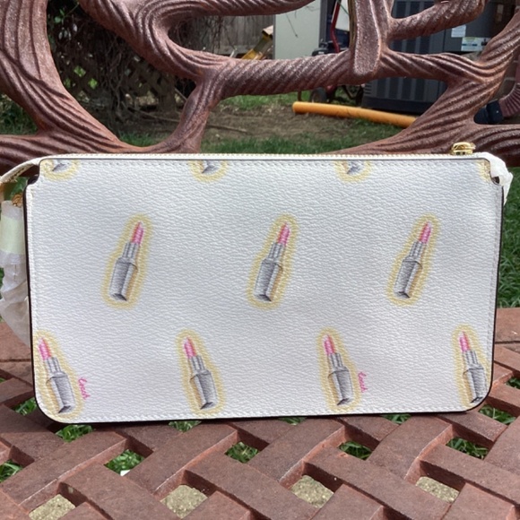 NWT Coach Poppy Lipstick Print Chain Strap Removable Card Case Crossbody… - Picture 5 of 10